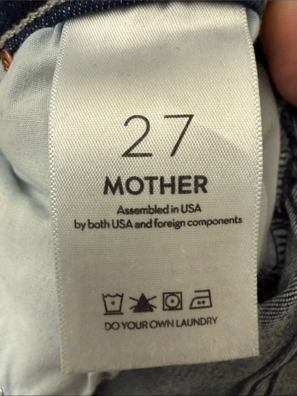 MOTHER Mid-Rise Dazzler Ankle Fray Jeans Dark Blue 27 Fancy Meeting You Here